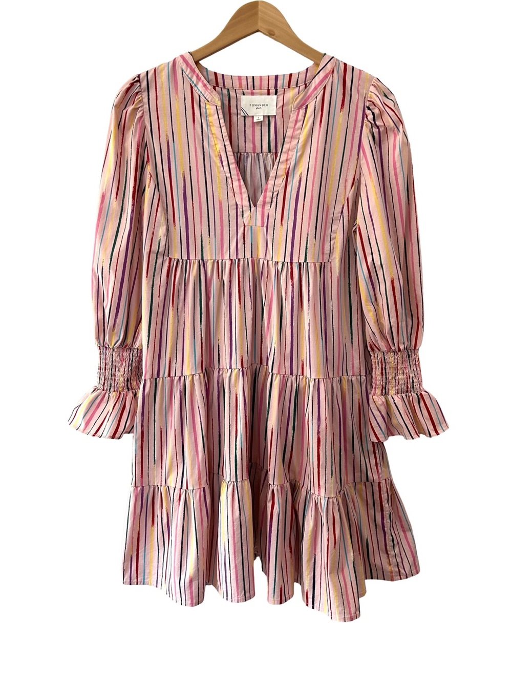 Pomander Place cotton poplin Kenzo Dress L pink tiered empire preppy Tuckernuck